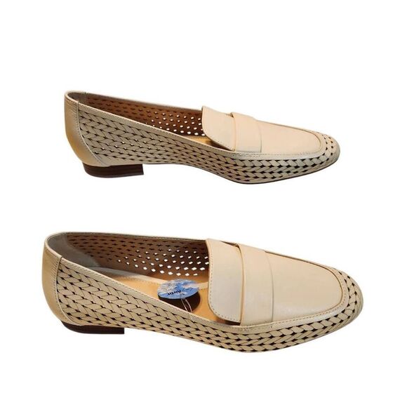 Alex Marie Arlias Ivory Lazor Cut Out Perforated Leather loafers size 10 new - Picture 2 of 12